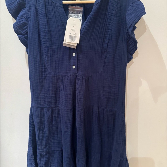 Wonderly Dresses & Skirts - Wonderly 100% cotton navy dress from India. Size L. Super soft! NWT.